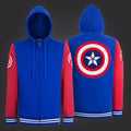 Captain America Shield Varsity Hoodie Adult Zip Up Hoodie - Fundom