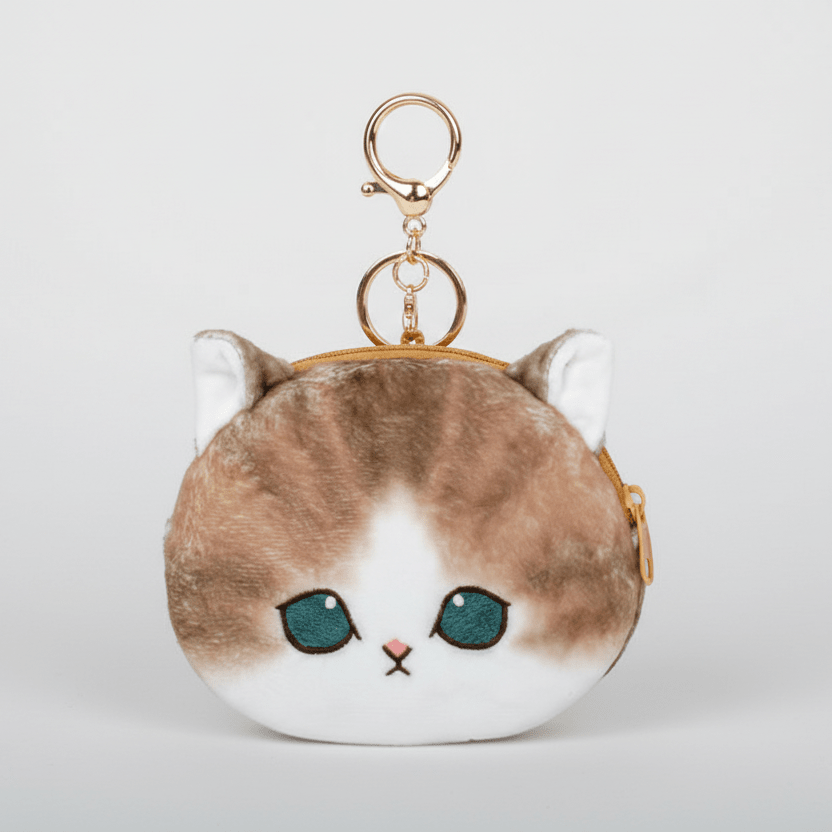 Mofusand Dark Brown Cat Coin Purse Keychain - Fundom