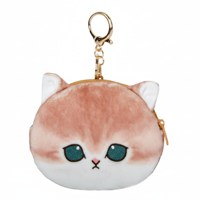 Mofusand Light Brown Cat Coin Purse Keychain