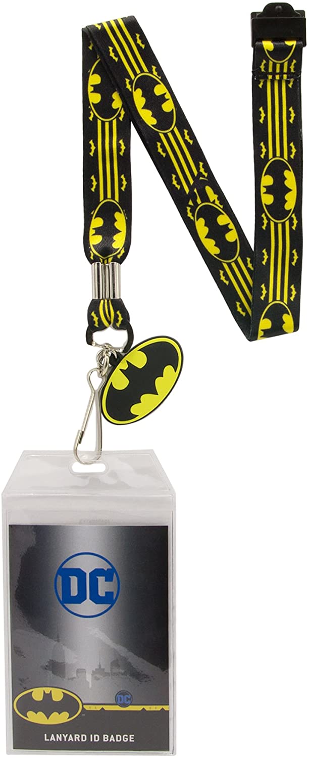 DC Comics Batman Wrap Around Logo Lanyard Neck Strap Id Holder With Charm - Fundom