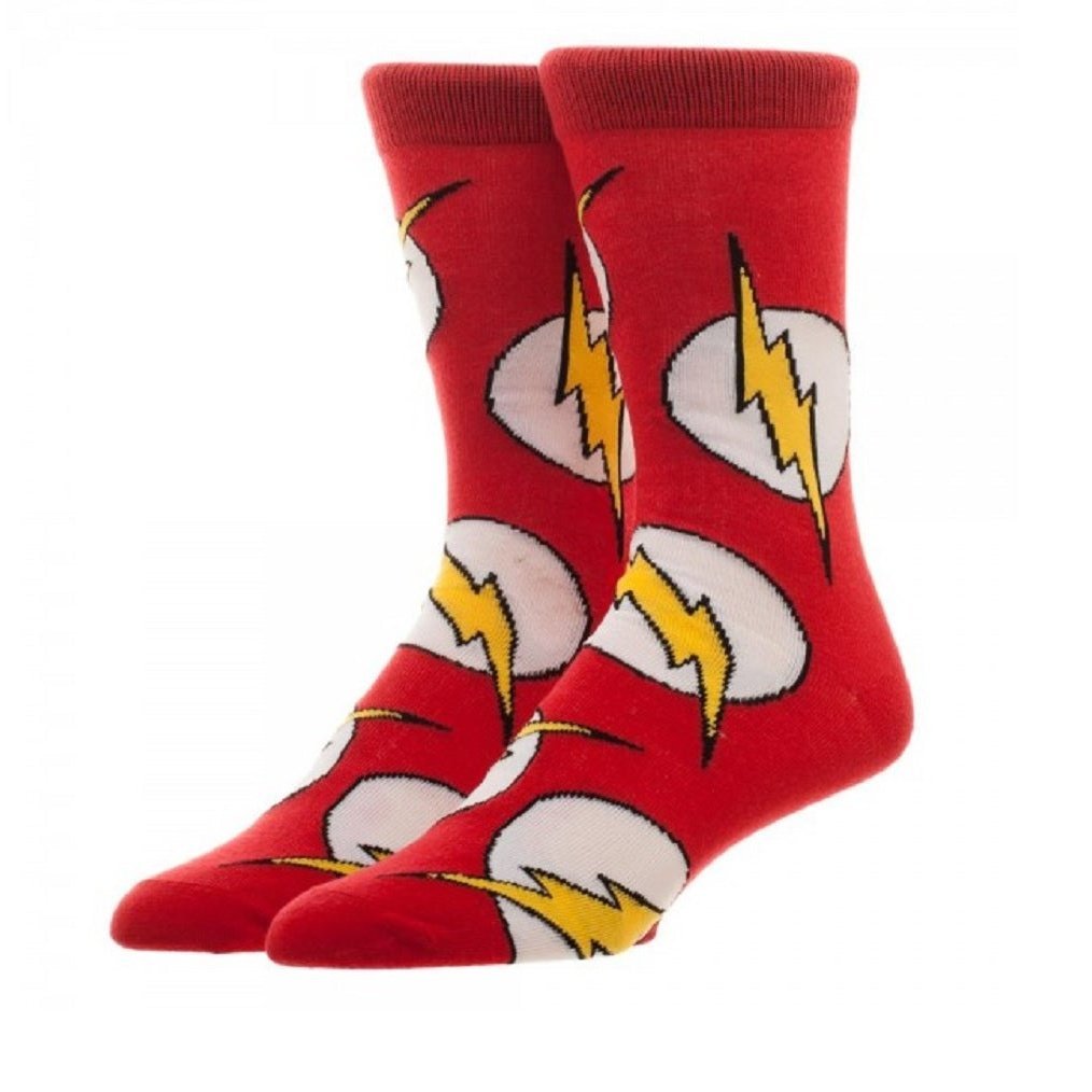 DC Comics Flash Large All Over Print Crew Socks - Fundom