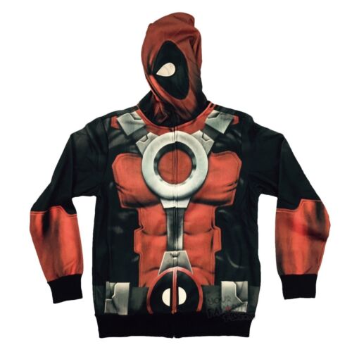 Deadpool Fleece Mask Marvel Comics Adult Hoodie - Fundom