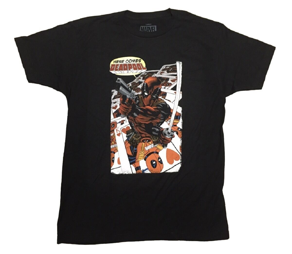 Deadpool Here Comes Deadpool Marvel Adult T-Shirt - Fundom