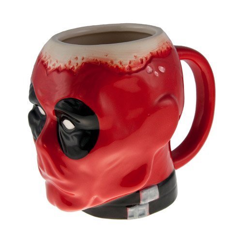Deadpool Molded Face Sculpted Head Marvel Comics Coffee Mug - Fundom
