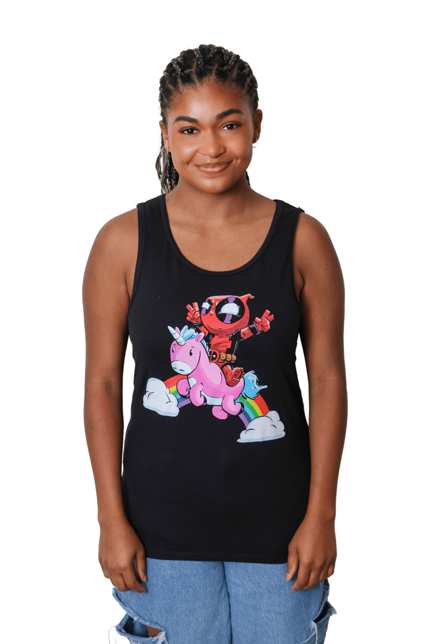 Deadpool Rainbow Power Marvel Comics Adult Tank Top - Fundom