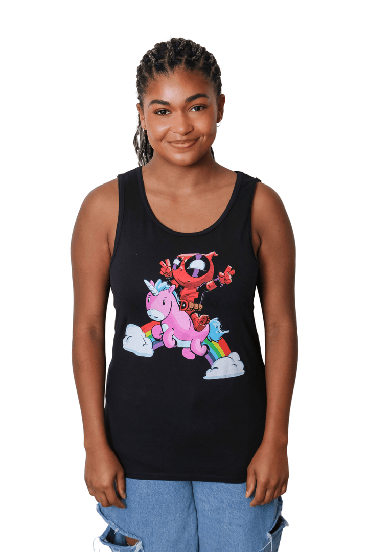 Deadpool Rainbow Power Marvel Comics Adult Tank Top - Fundom