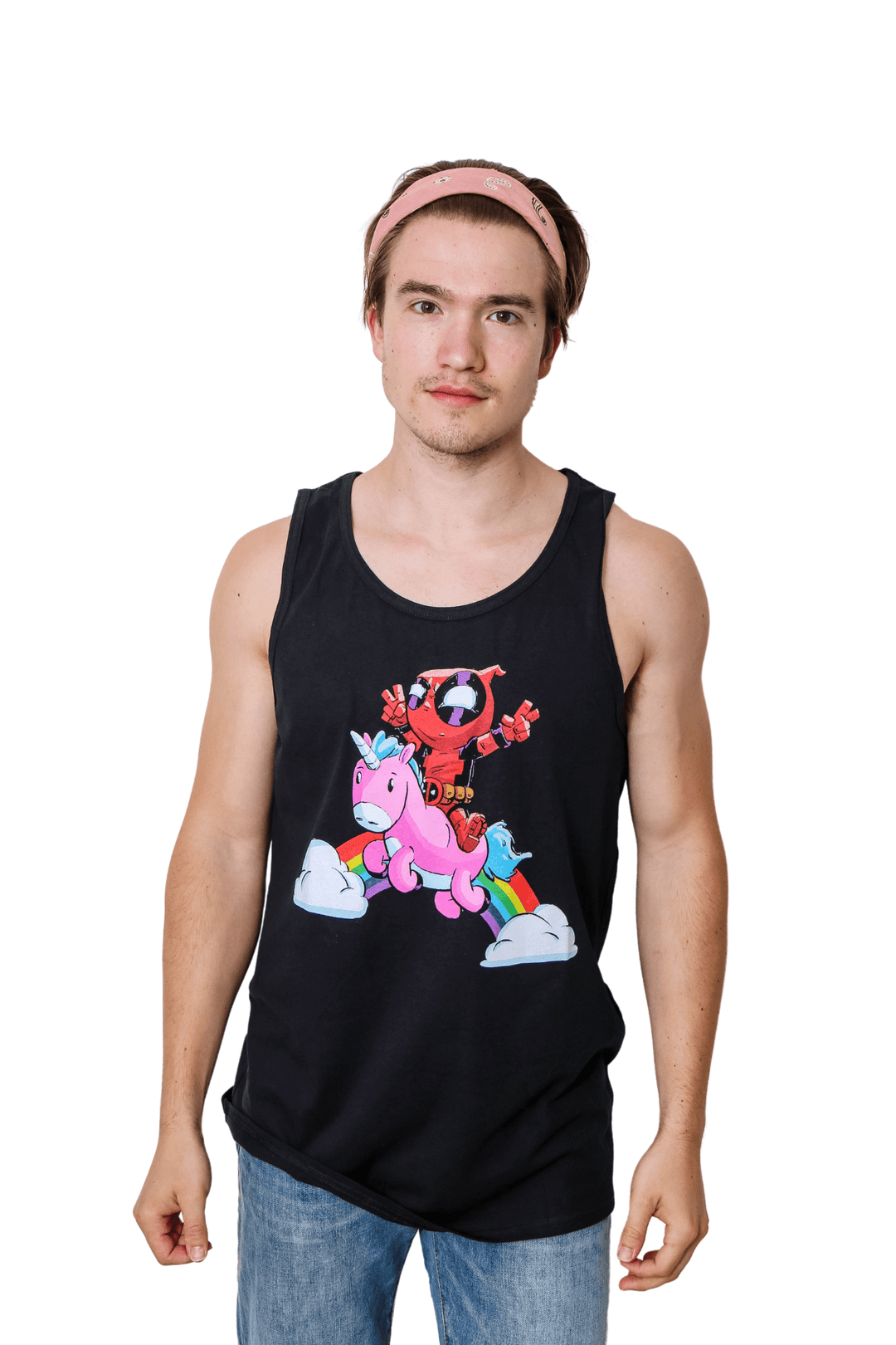 Deadpool Rainbow Power Marvel Comics Adult Tank Top - Fundom