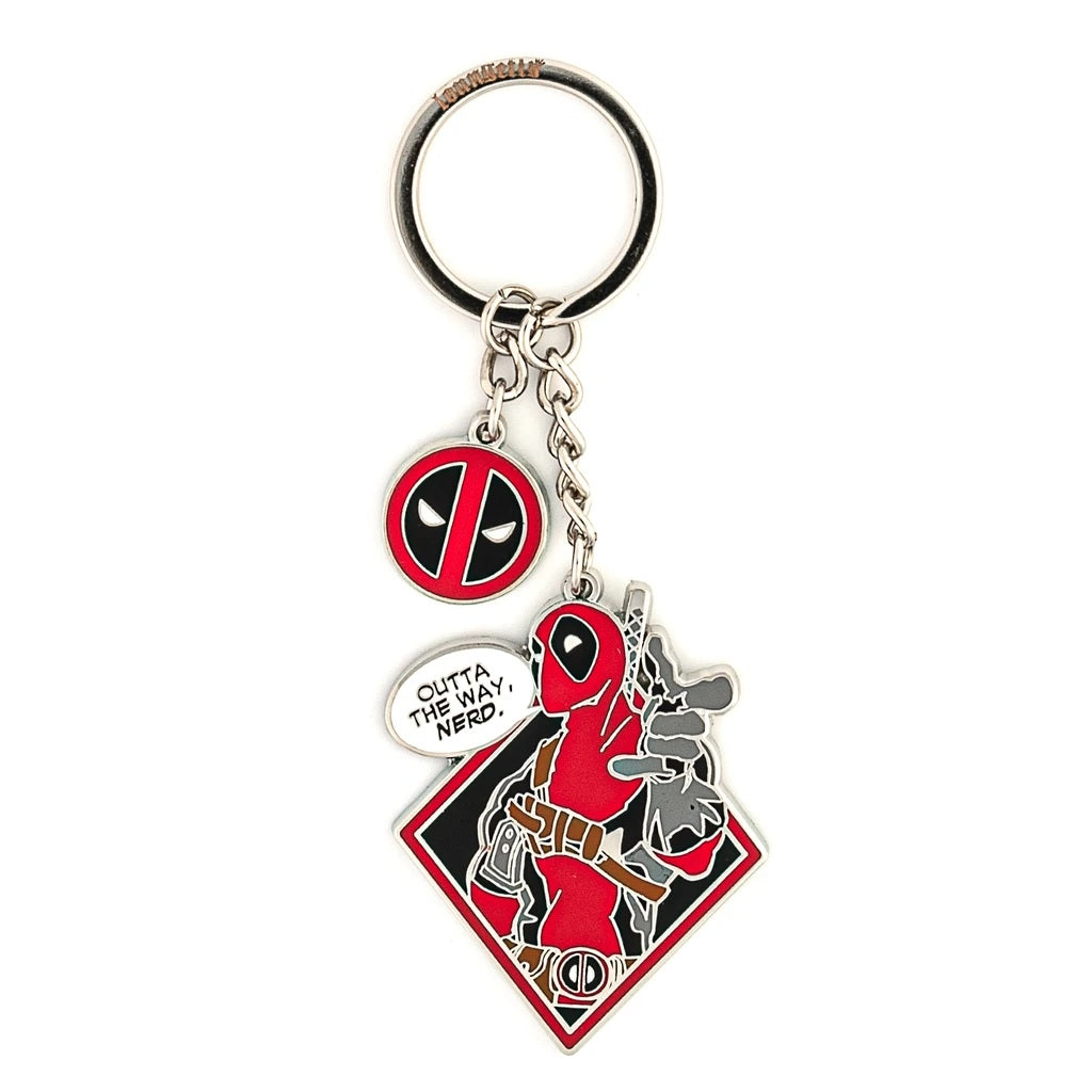 Loungefly Marvel Deadpool Outta the Way Nerd Enamel Key Chain