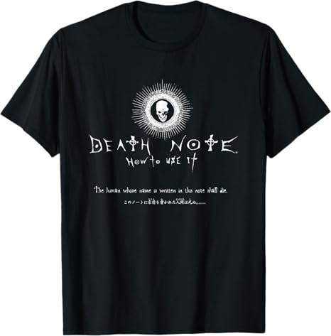 Death Note How to Use It Skull Logo Anime T-Shirt - Fundom