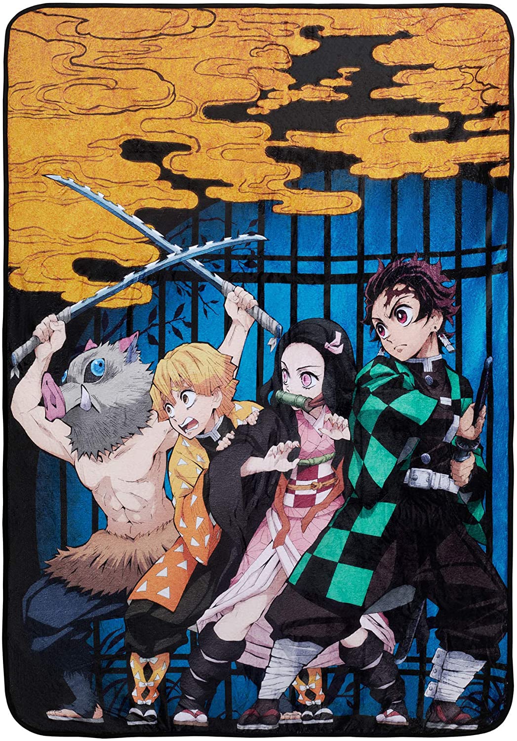 Demon Slayer Anime Group Comfy Fleece Throw Blanket - Fundom