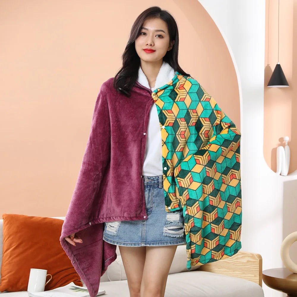 Demon Slayer: Kimetsu no Yaiba - Giyu Blanket Cosplay Cloak Hooded Cape - Fundom