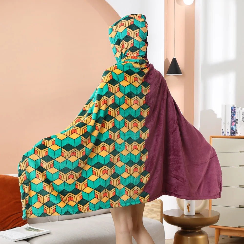 Demon Slayer: Kimetsu no Yaiba - Giyu Blanket Cosplay Cloak Hooded Cape - Fundom