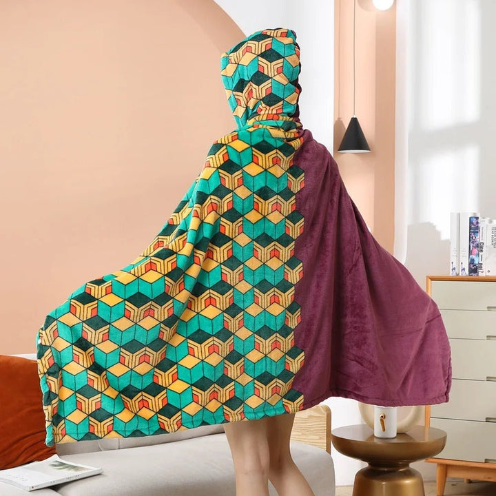 Demon Slayer: Kimetsu no Yaiba - Giyu Blanket Cosplay Cloak Hooded Cape - Fundom