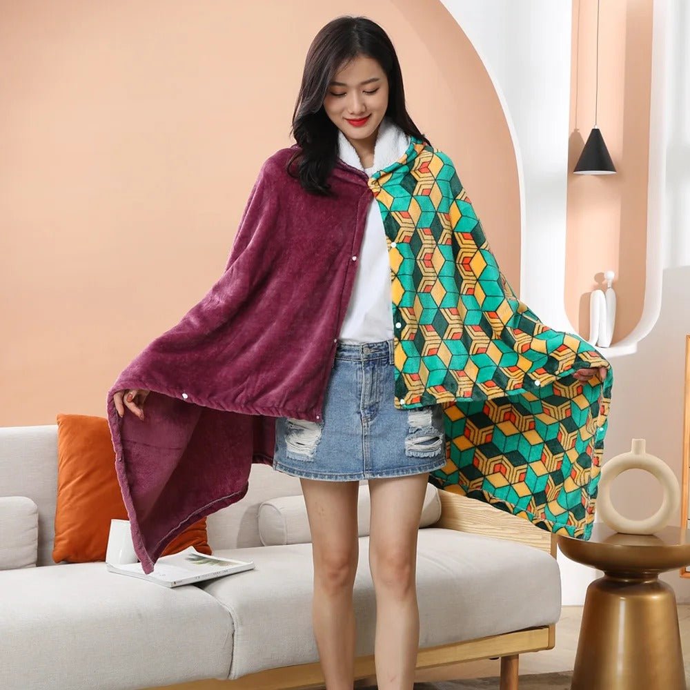 Demon Slayer: Kimetsu no Yaiba - Giyu Blanket Cosplay Cloak Hooded Cape - Fundom