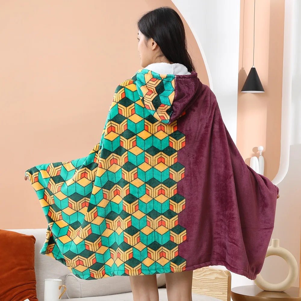 Demon Slayer: Kimetsu no Yaiba - Giyu Blanket Cosplay Cloak Hooded Cape - Fundom