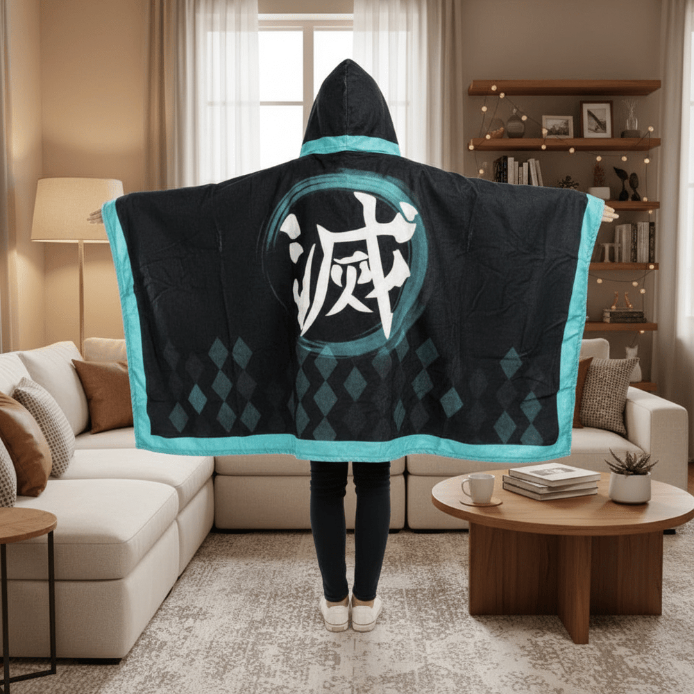Demon Slayer: Kimetsu no Yaiba - Muichiro Tokito Symbol Blanket Cosplay Cloak Hooded Cape - Fundom