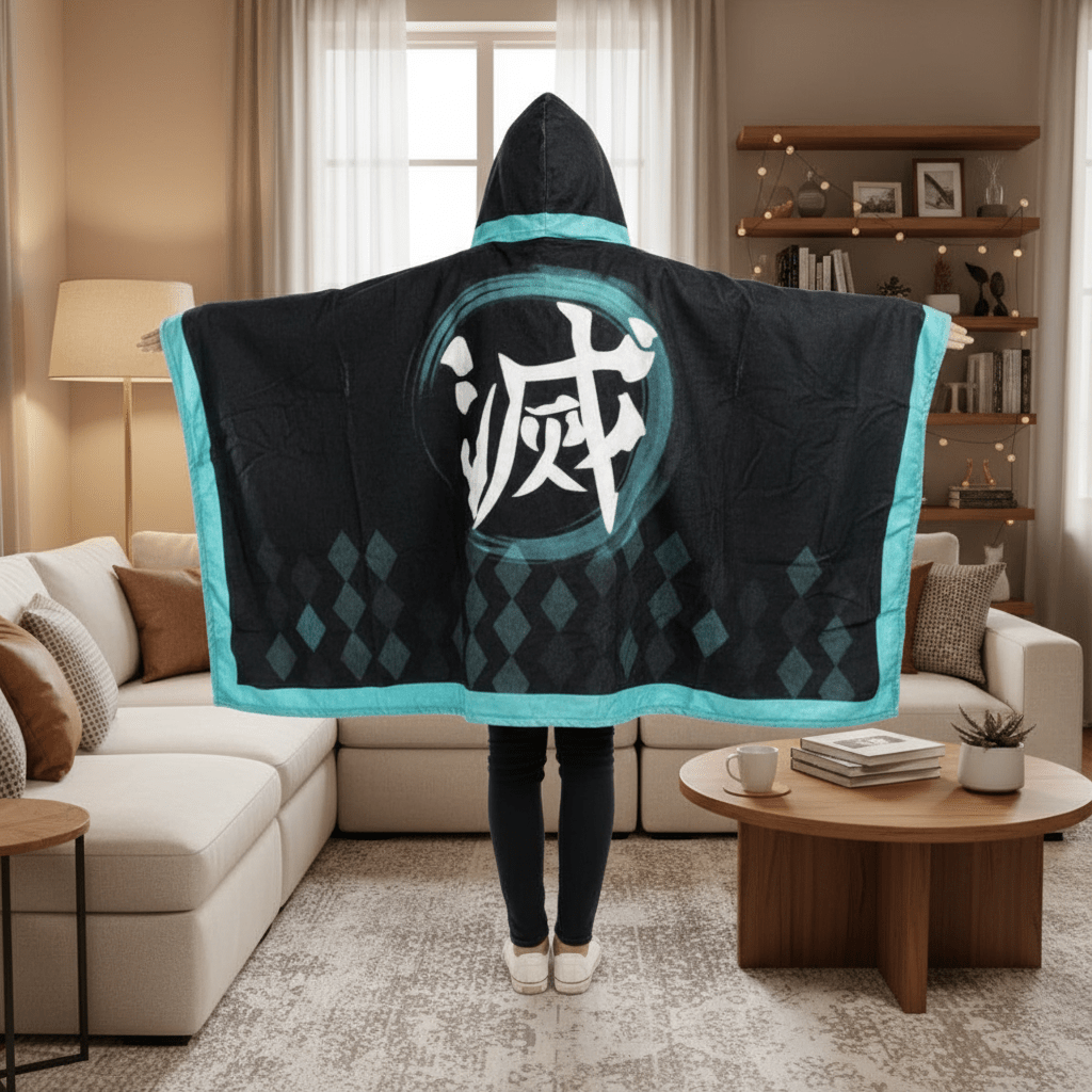 Demon Slayer: Kimetsu no Yaiba - Muichiro Tokito Symbol Blanket Cosplay Cloak Hooded Cape - Fundom