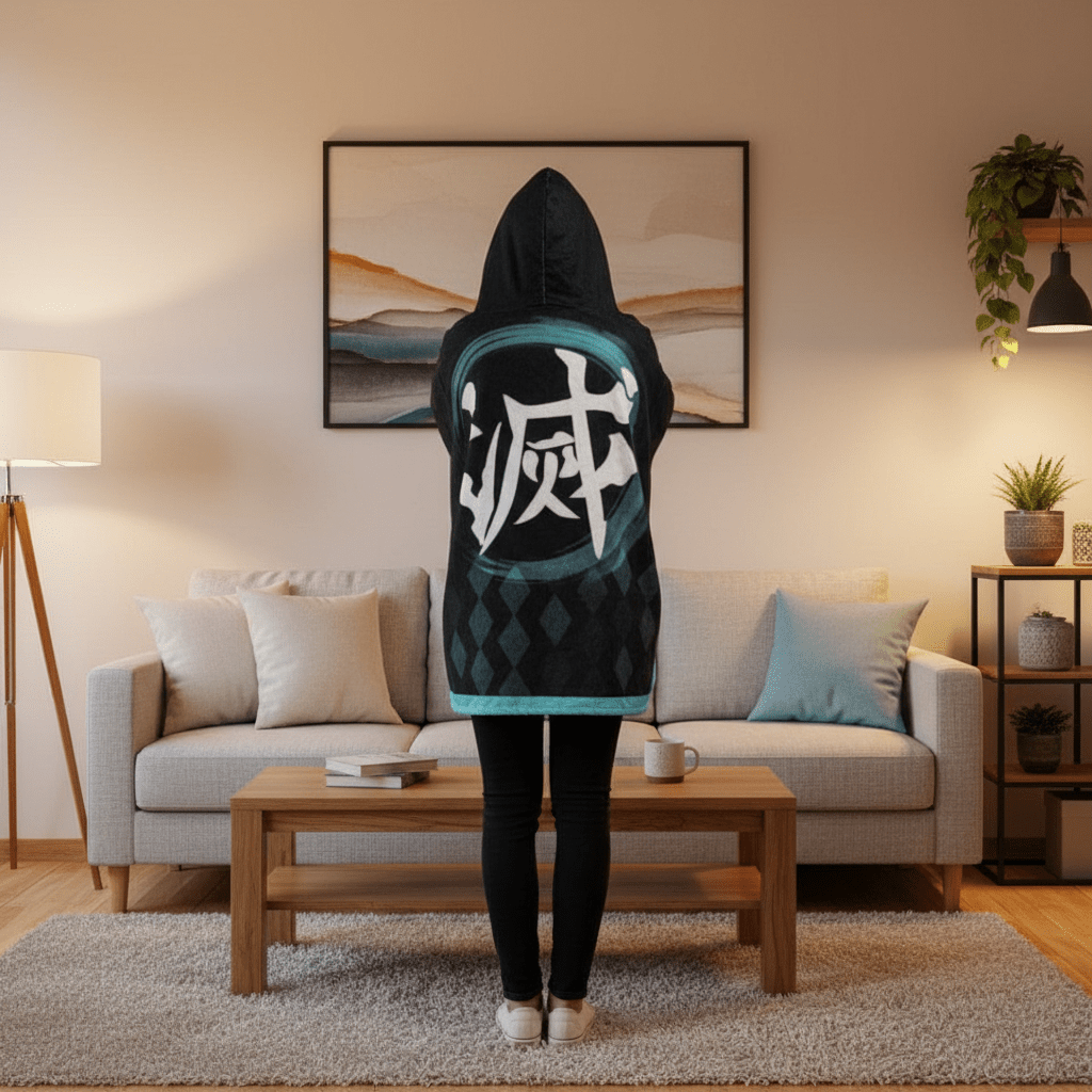 Demon Slayer: Kimetsu no Yaiba - Muichiro Tokito Symbol Blanket Cosplay Cloak Hooded Cape - Fundom