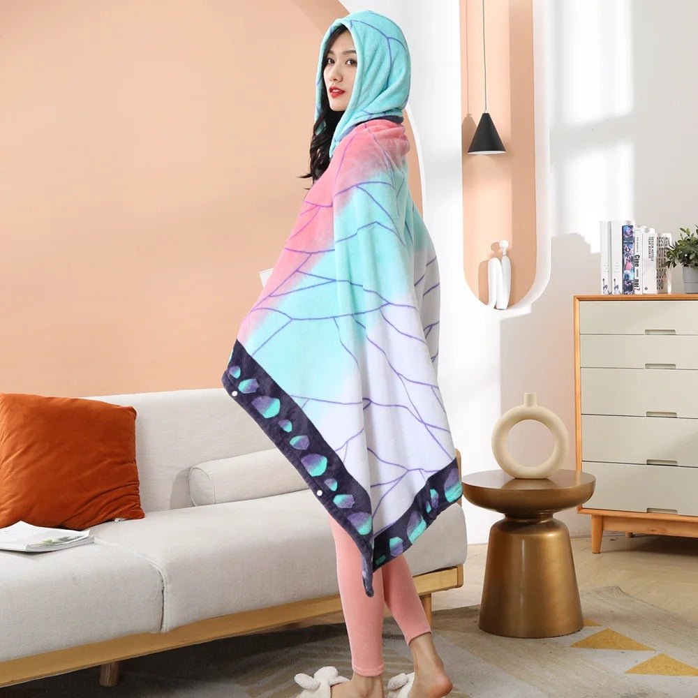 Demon Slayer: Kimetsu no Yaiba - Shinobu Blanket Cosplay Cloak Hooded Cape - Fundom