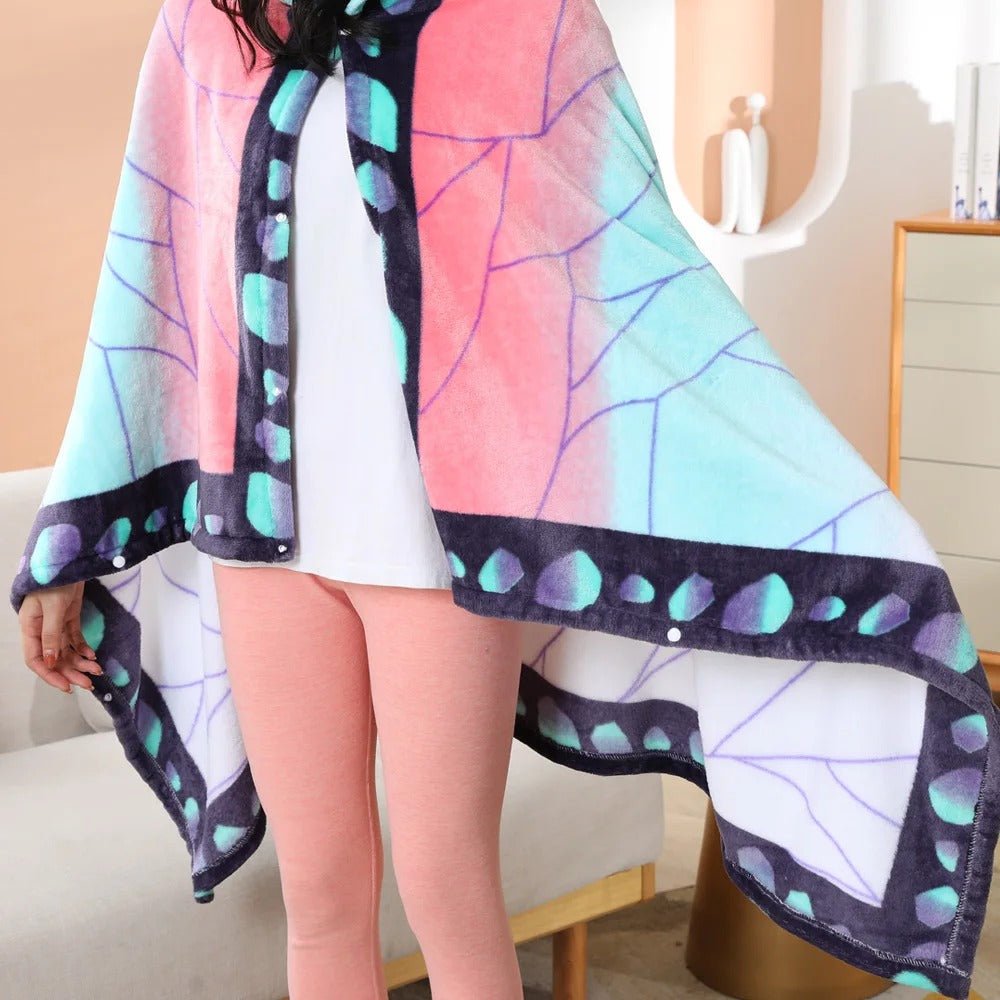 Demon Slayer: Kimetsu no Yaiba - Shinobu Blanket Cosplay Cloak Hooded Cape - Fundom