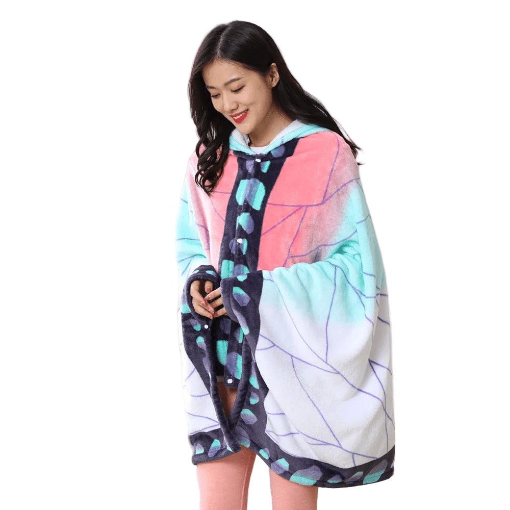 Demon Slayer: Kimetsu no Yaiba - Shinobu Blanket Cosplay Cloak Hooded Cape - Fundom