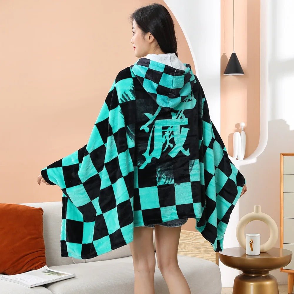 Demon Slayer: Kimetsu no Yaiba - Tanjiro Blanket Cosplay Cloak Hooded Cape - Fundom