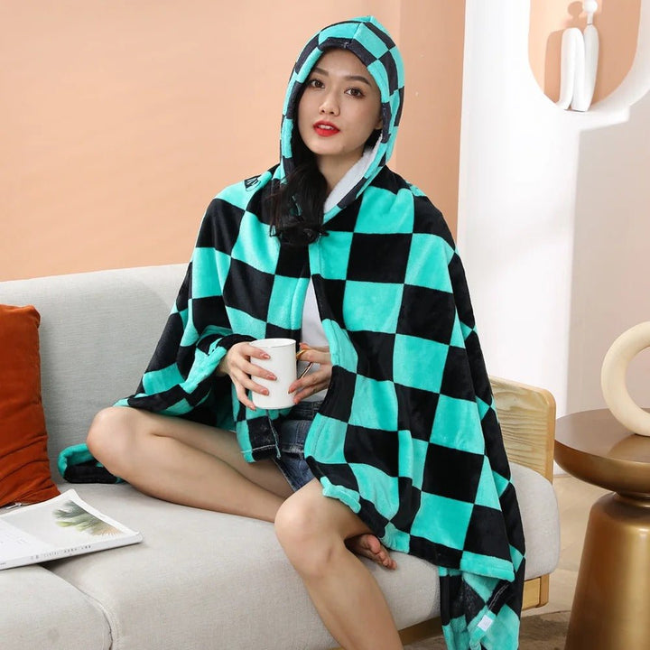 Demon Slayer: Kimetsu no Yaiba - Tanjiro Blanket Cosplay Cloak Hooded Cape - Fundom