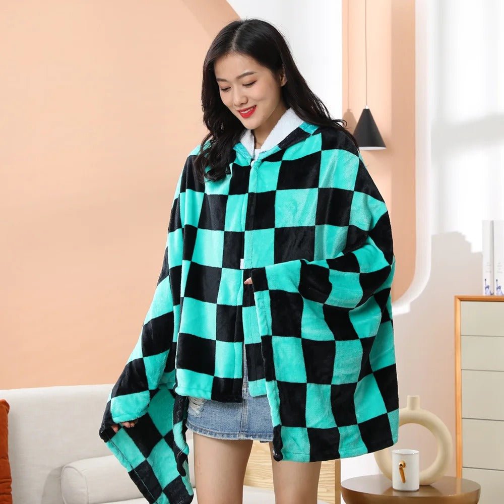 Demon Slayer: Kimetsu no Yaiba - Tanjiro Blanket Cosplay Cloak Hooded Cape - Fundom