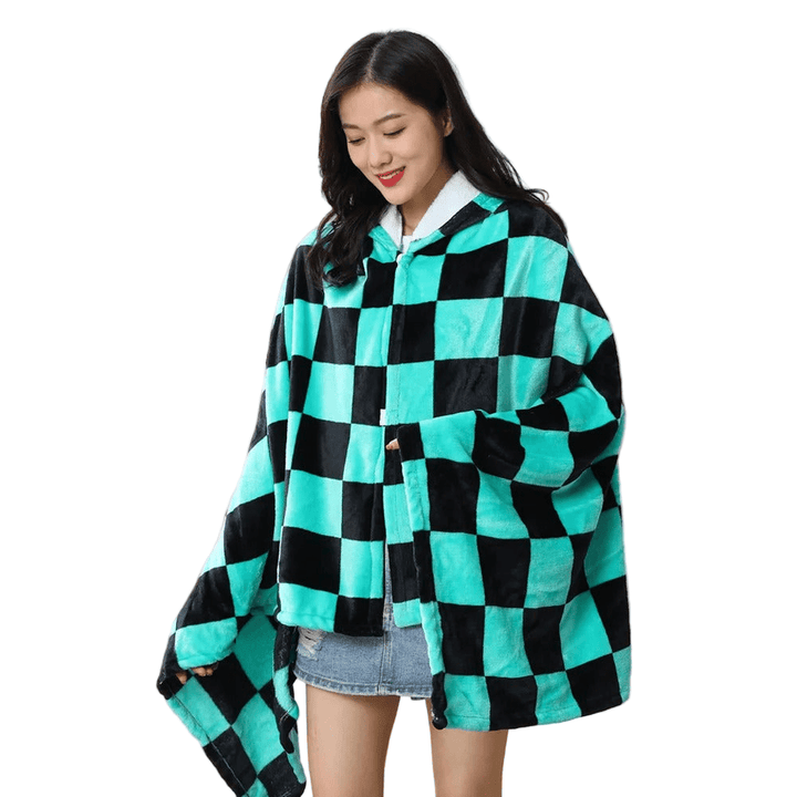 Demon Slayer: Kimetsu no Yaiba - Tanjiro Blanket Cosplay Cloak Hooded Cape - Fundom