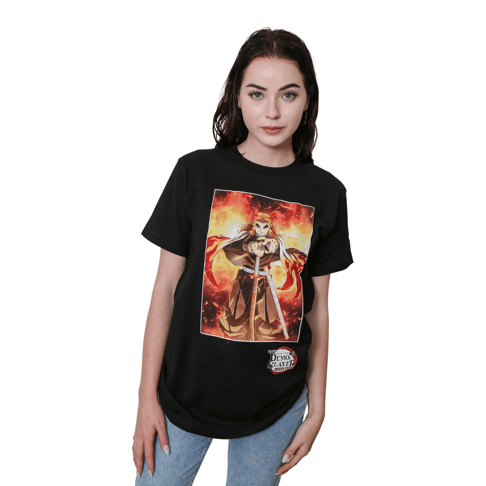 Demon Slayer Kimetsu no Yaiba the Movie Mugen Train Rengoku Adult T-Shirt - Fundom