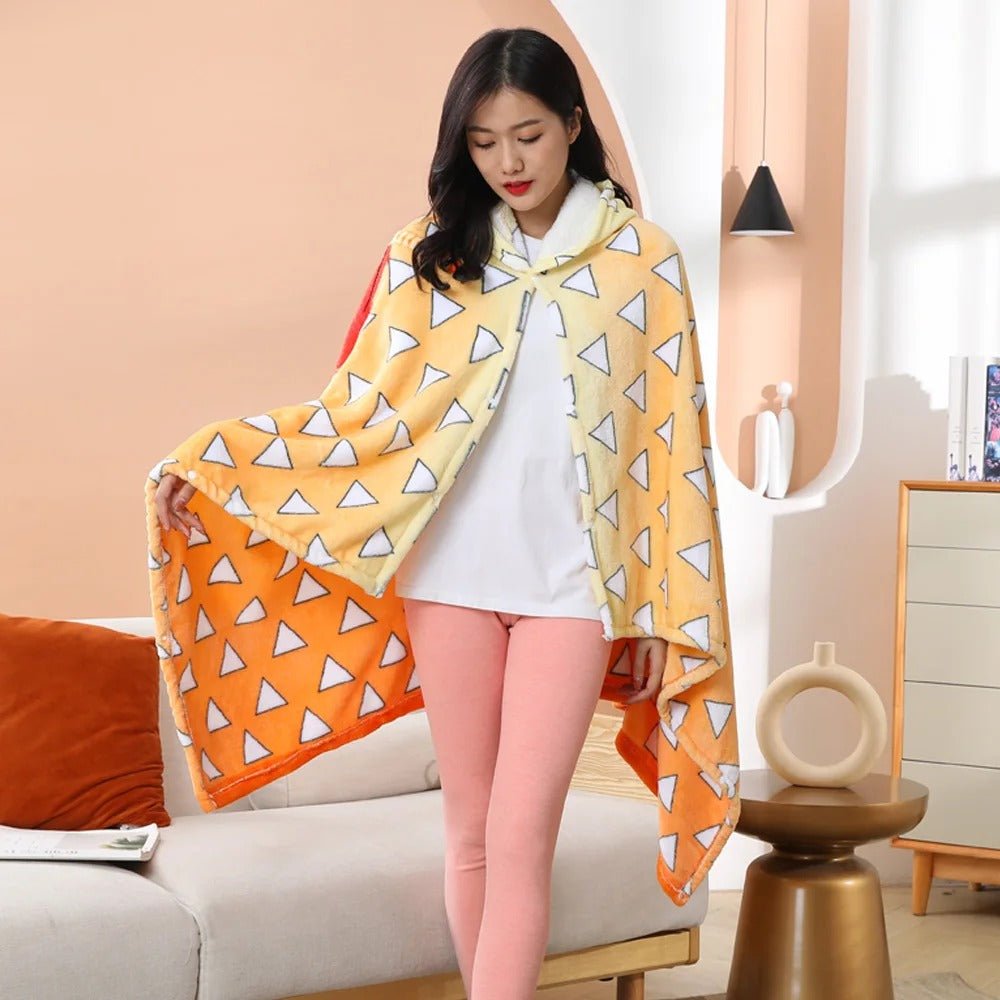 Demon Slayer: Kimetsu no Yaiba - Zenitsu Blanket Cosplay Cloak Hooded Cape - Fundom