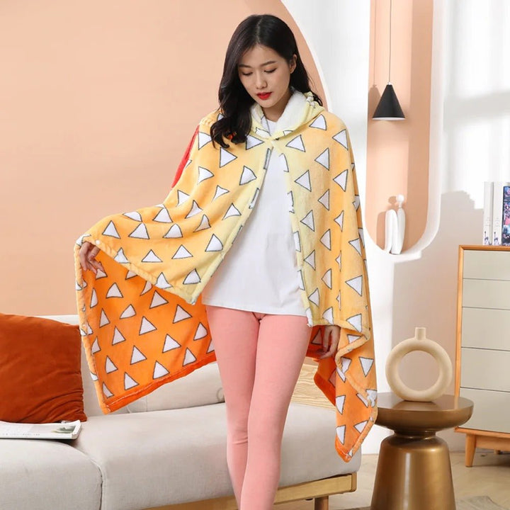 Demon Slayer: Kimetsu no Yaiba - Zenitsu Blanket Cosplay Cloak Hooded Cape - Fundom