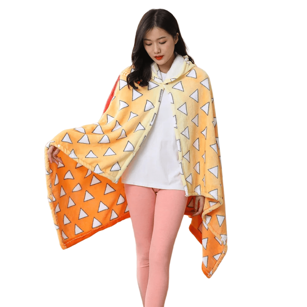 Demon Slayer: Kimetsu no Yaiba - Zenitsu Blanket Cosplay Cloak Hooded Cape - Fundom