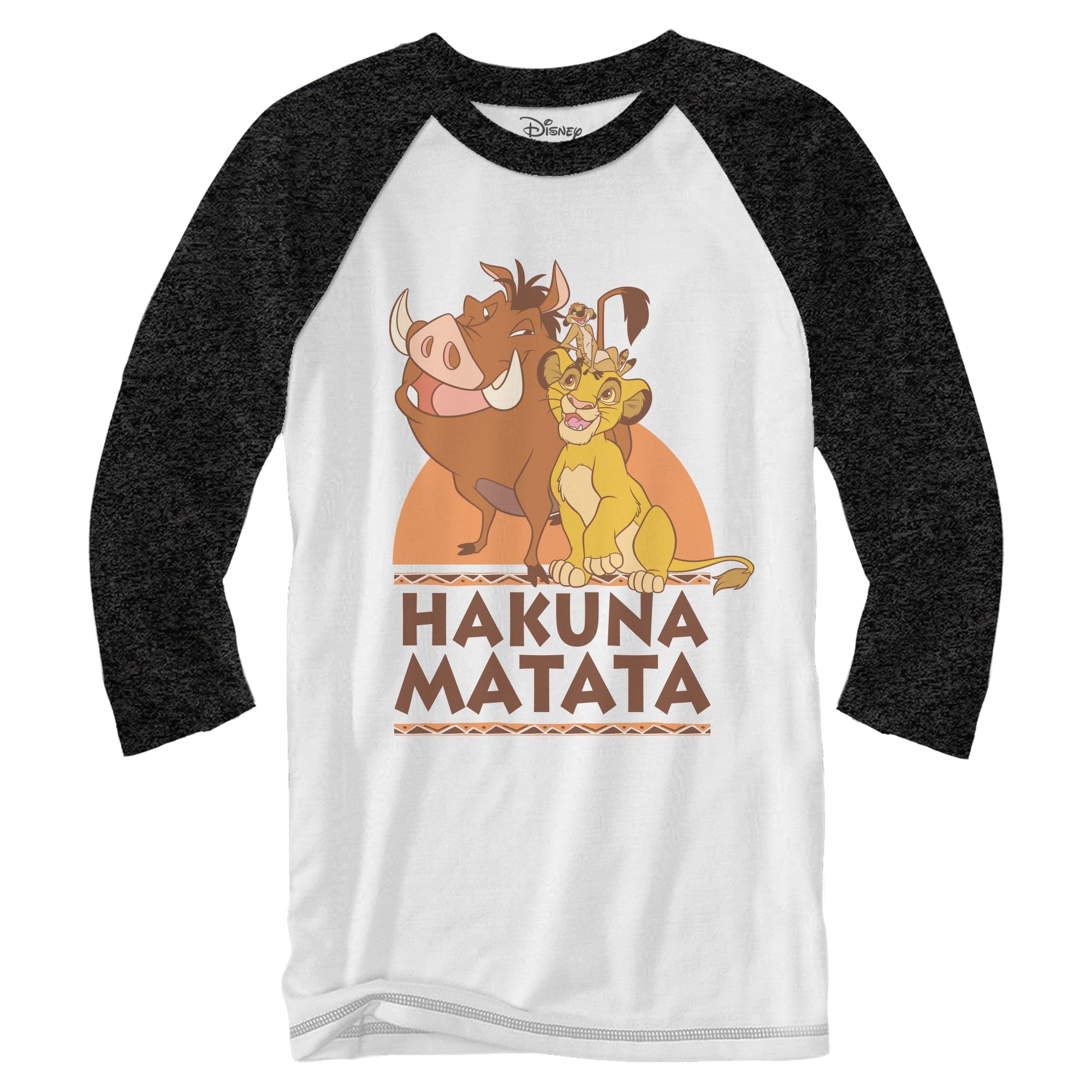 Disney Lion King Hakuna Matata Raglan Style 3/4 Length Sleeve Adult Graphic Shirt - Fundom