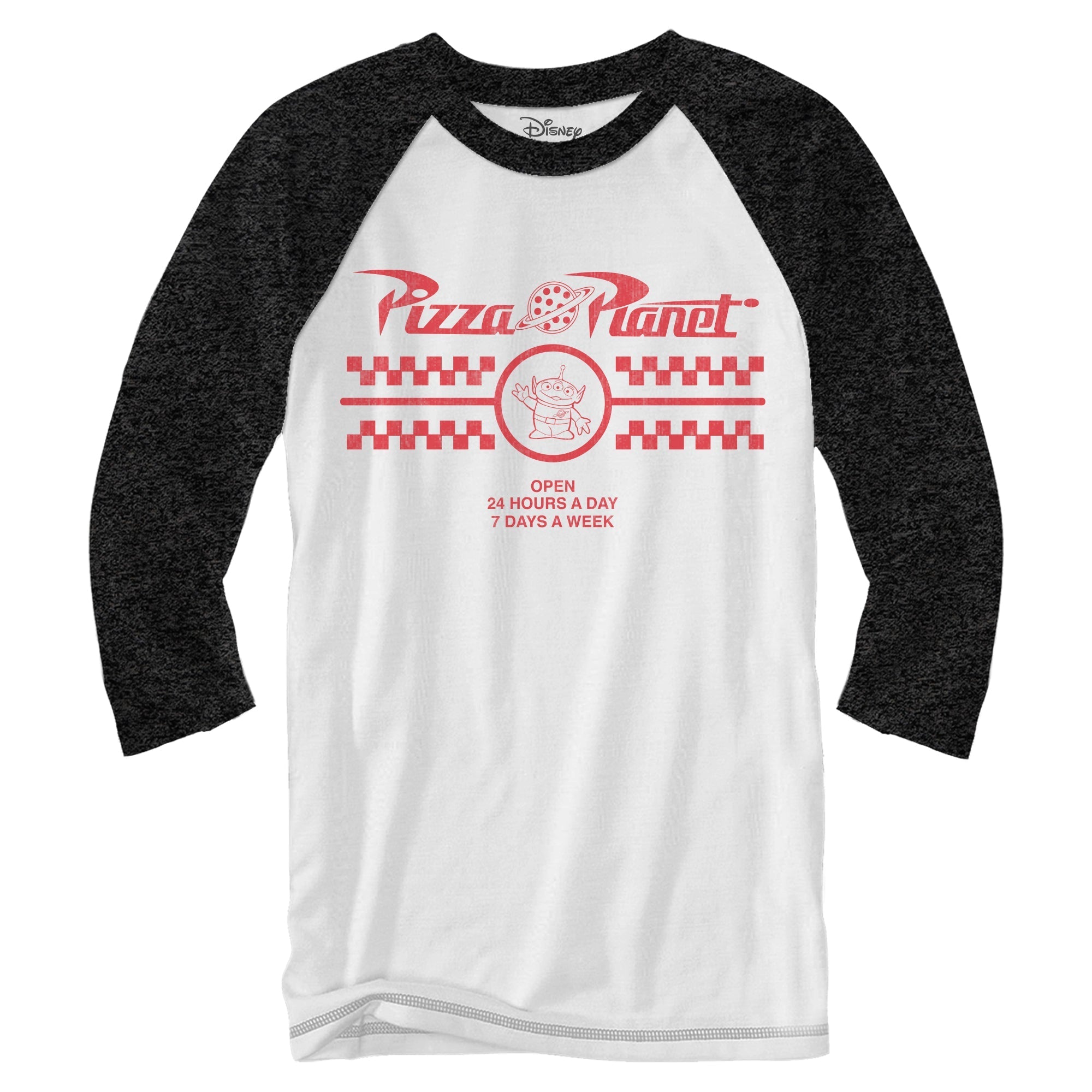 Disney Toy Story Pizza Planet Alien Adult Raglan Shirt - Fundom