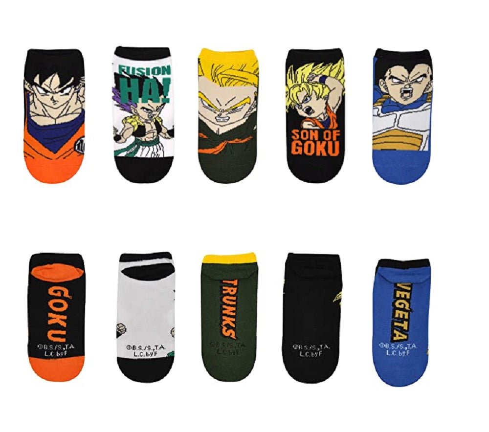 Dragon Ball Super Characters Anime 5 Pair Pack Lowcut Socks - Fundom