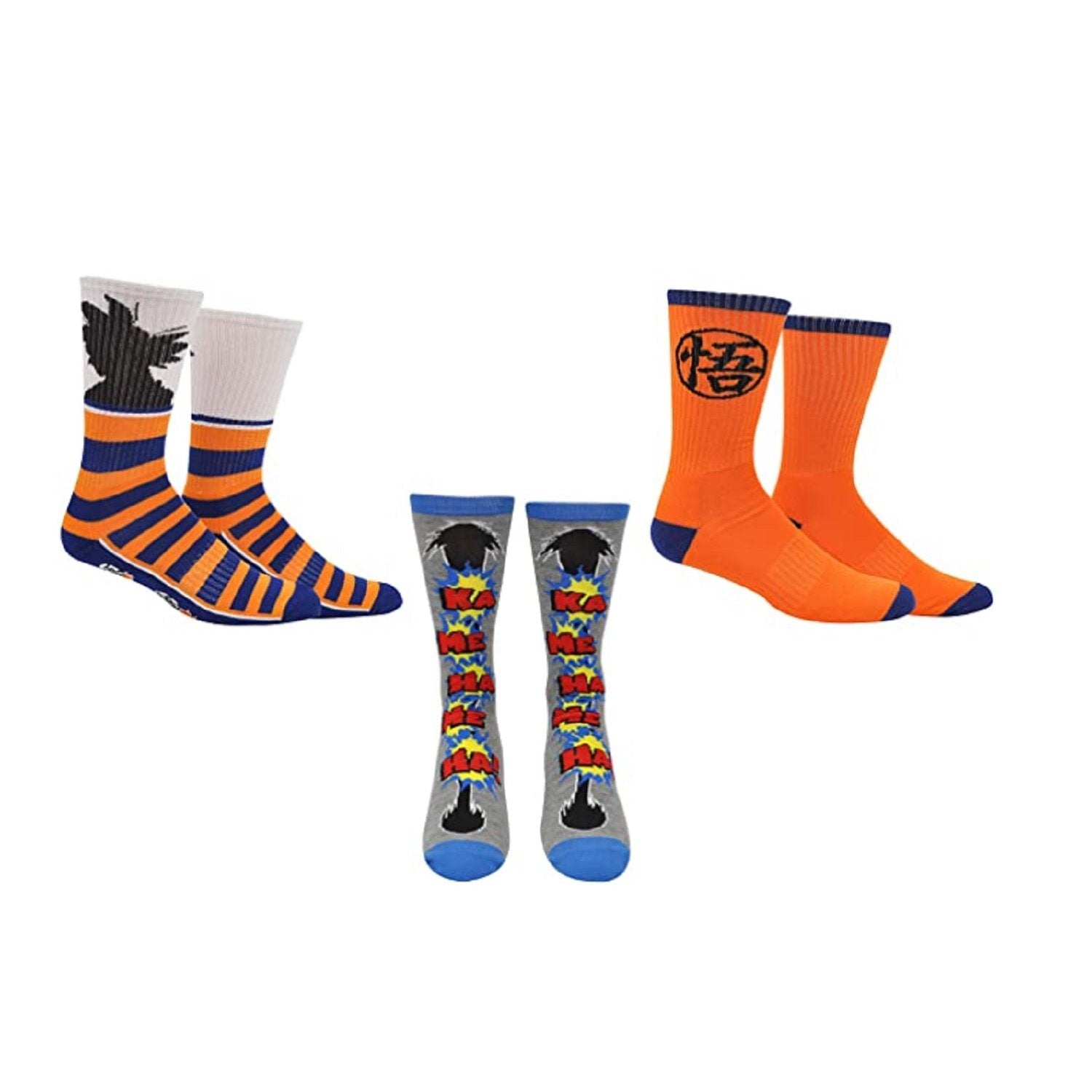 Dragon Ball Super Goku Kame Kamehameha Anime 3 Pack Crew Socks - Fundom