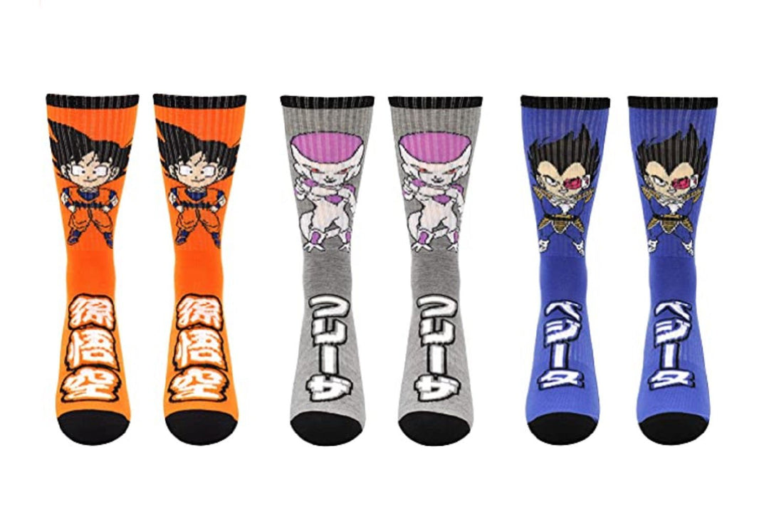 Dragon Ball Z Chibi Goku, Frieza, Vegeta Anime 3 Pack Crew Socks - Fundom