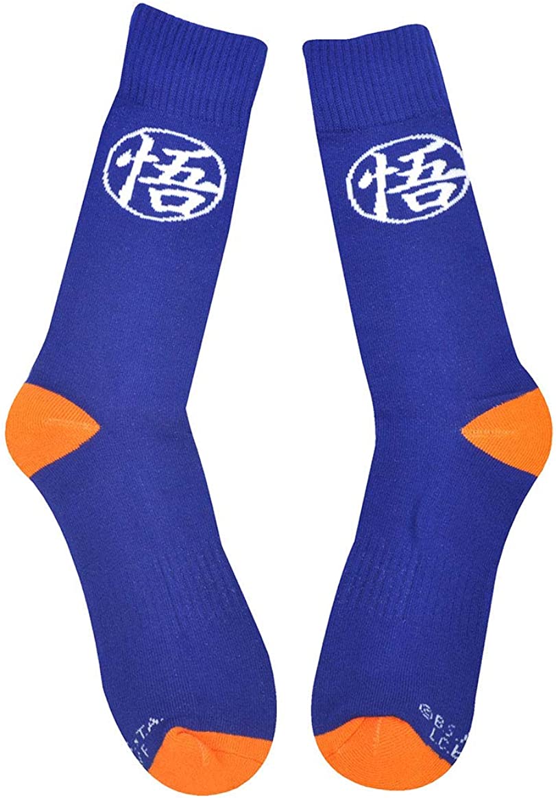 Dragon Ball Z Goku Symbol Anime Blue Athletic Crew Socks - Fundom