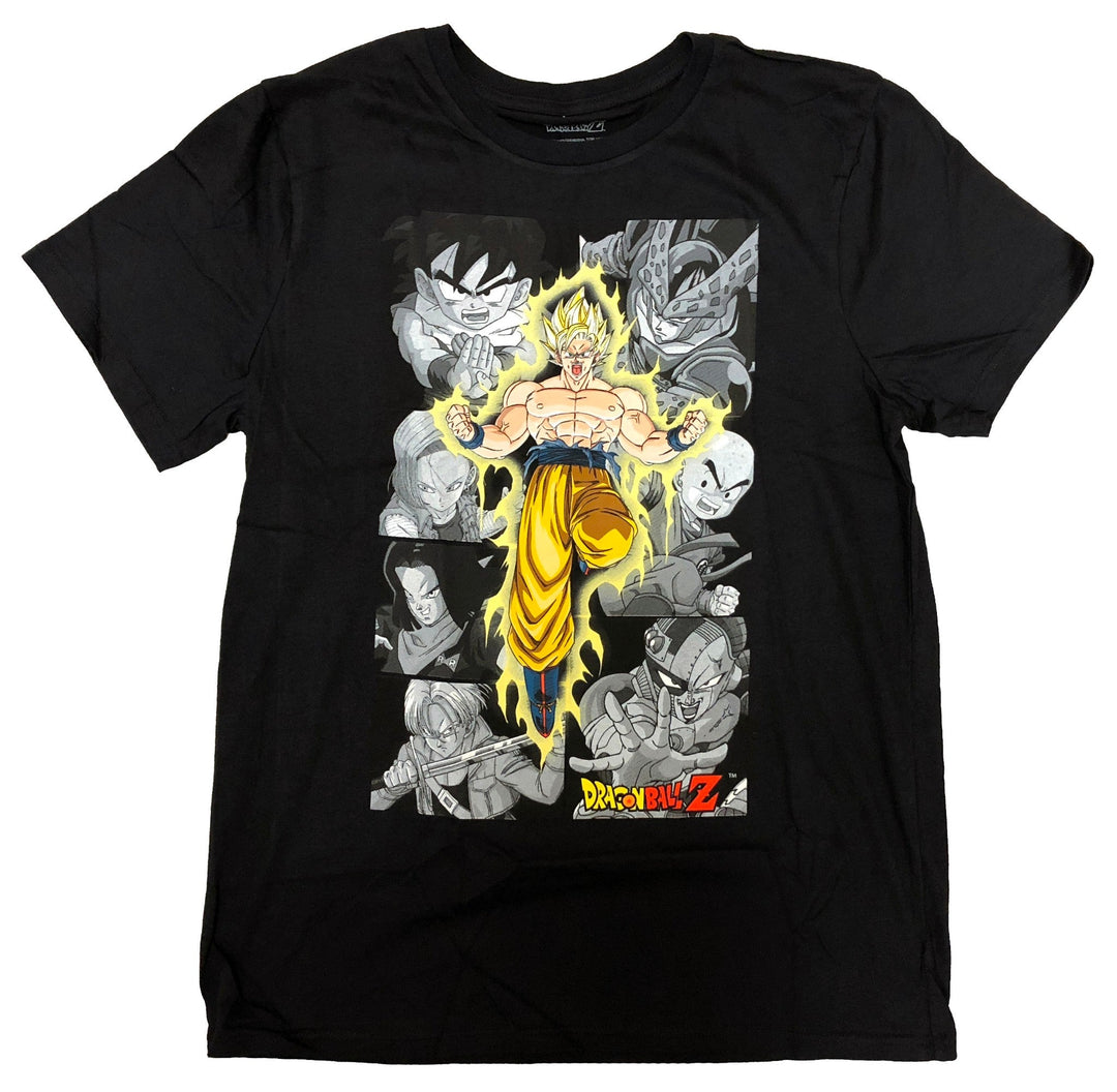 Dragon Ball Z Goku With Character Panels Adult T-Shirt - Fundom