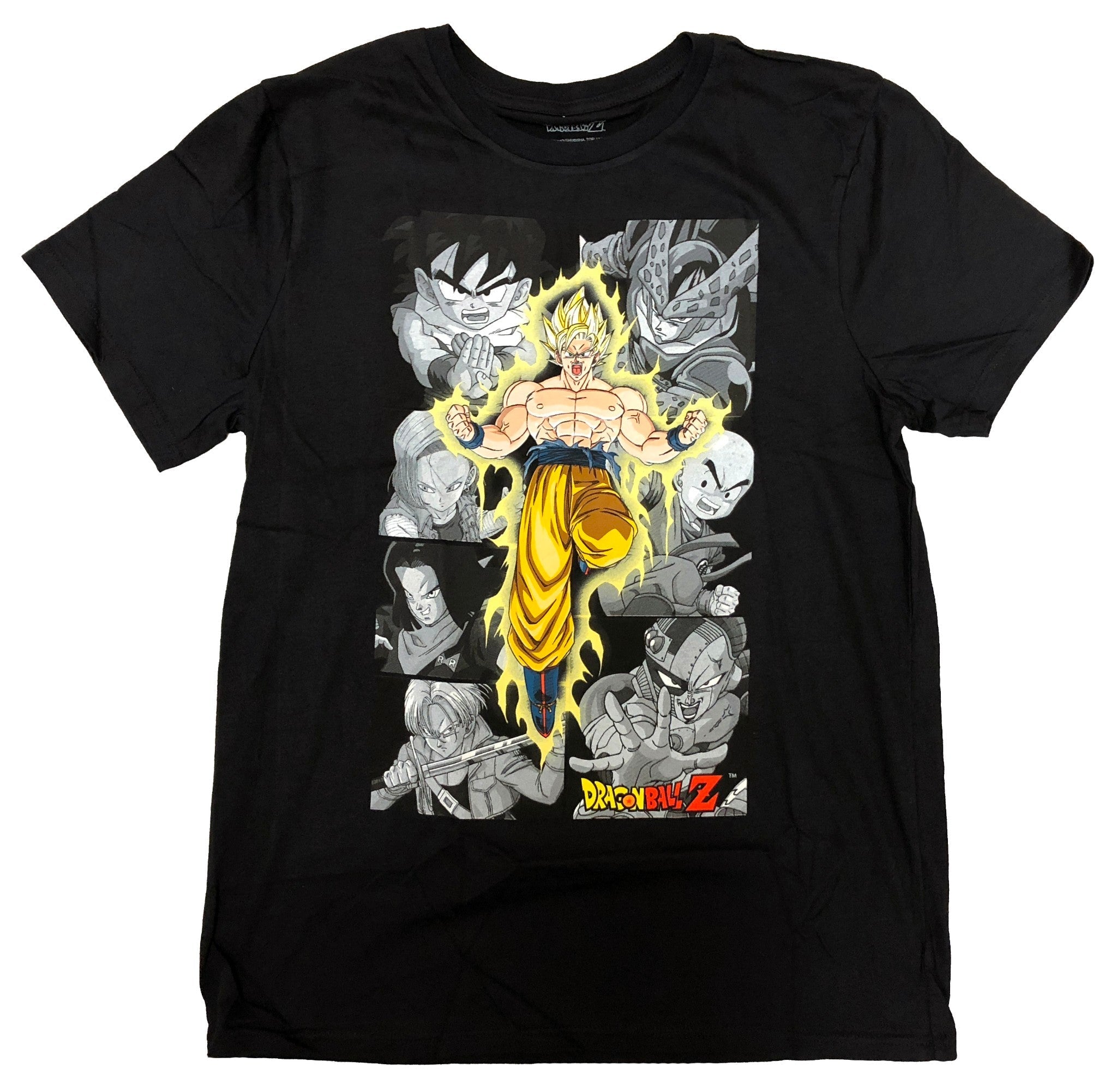 Dragon Ball Z Goku With Character Panels Adult T-Shirt - Fundom