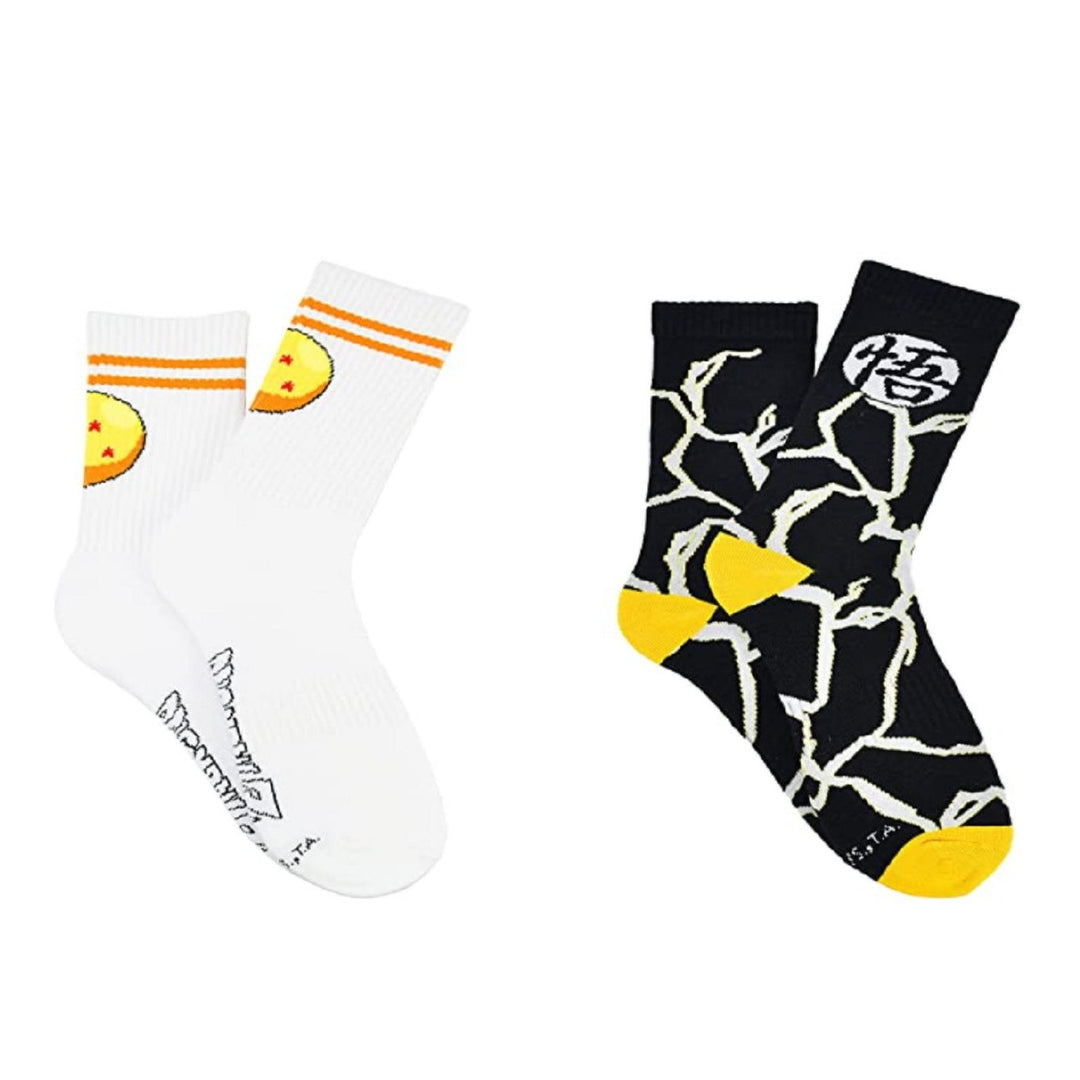 Dragon Ball Z Lightening And Goku, 4 Star Anime 2 Pack Crew Socks - Fundom