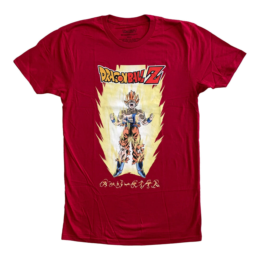 Dragon Ball Z Super Saiyan Goku Red Anime Adult T-Shirt - Fundom