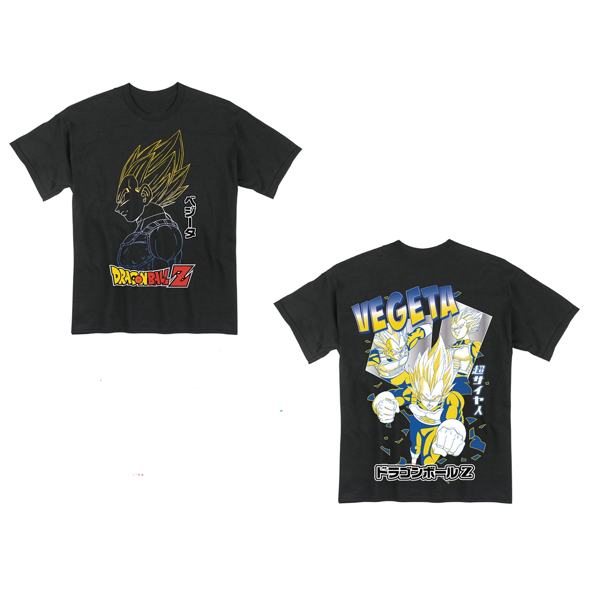 Dragon Ball Z - Super Saiyan Vegeta Black Adult Men's T-Shirt - Fundom