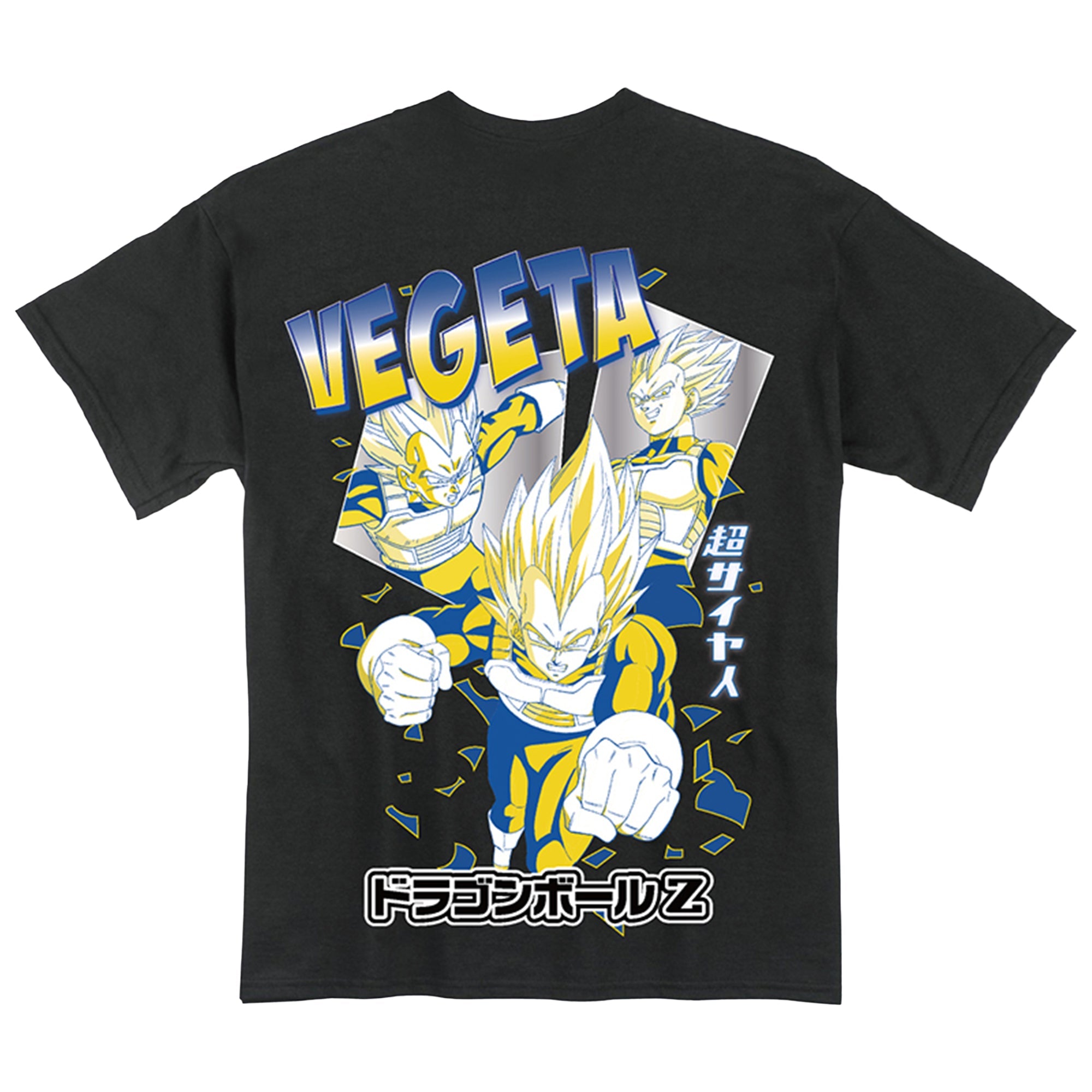 Dragon Ball Z - Super Saiyan Vegeta Black Adult Men's T-Shirt - Fundom