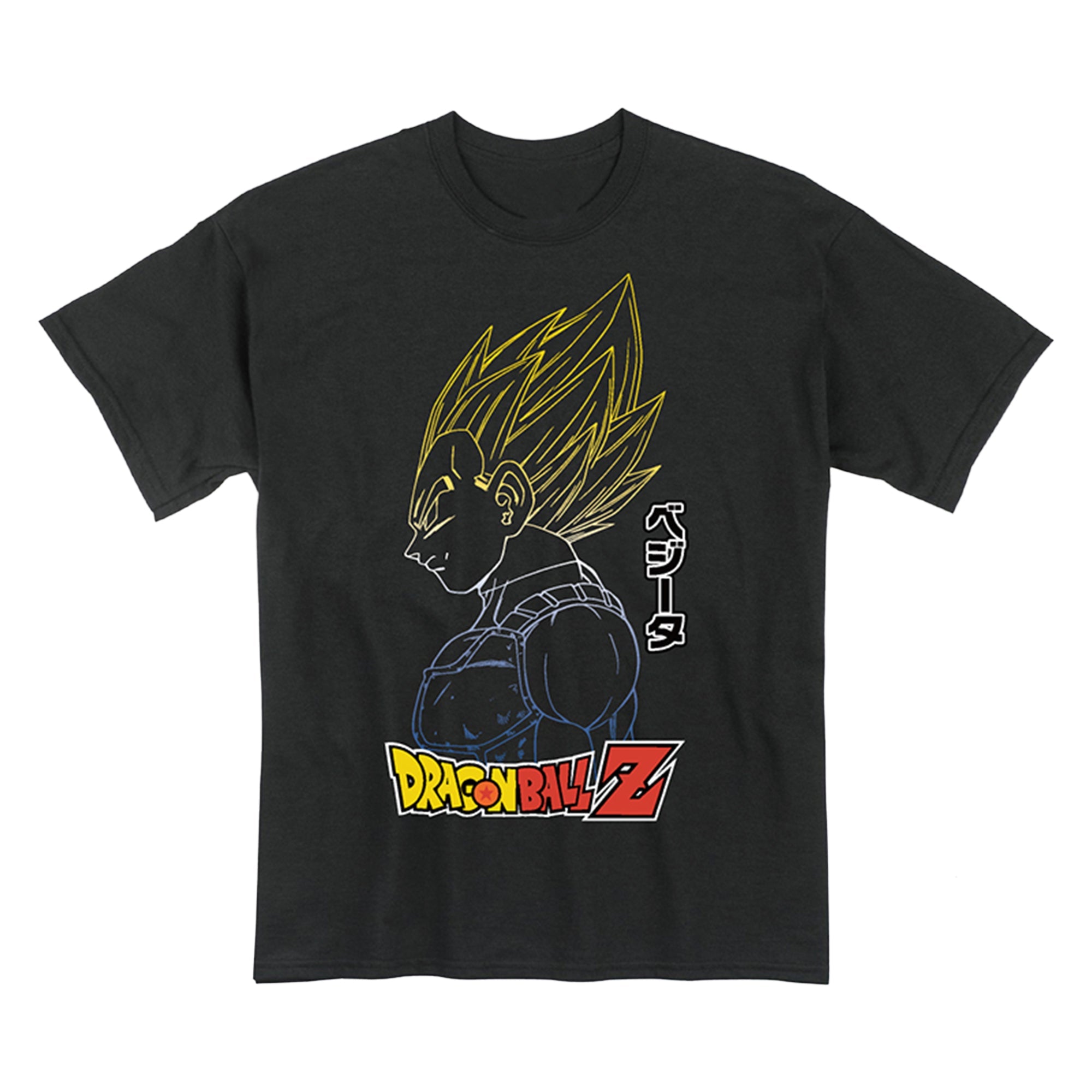 Dragon Ball Z - Super Saiyan Vegeta Black Adult Men's T-Shirt - Fundom