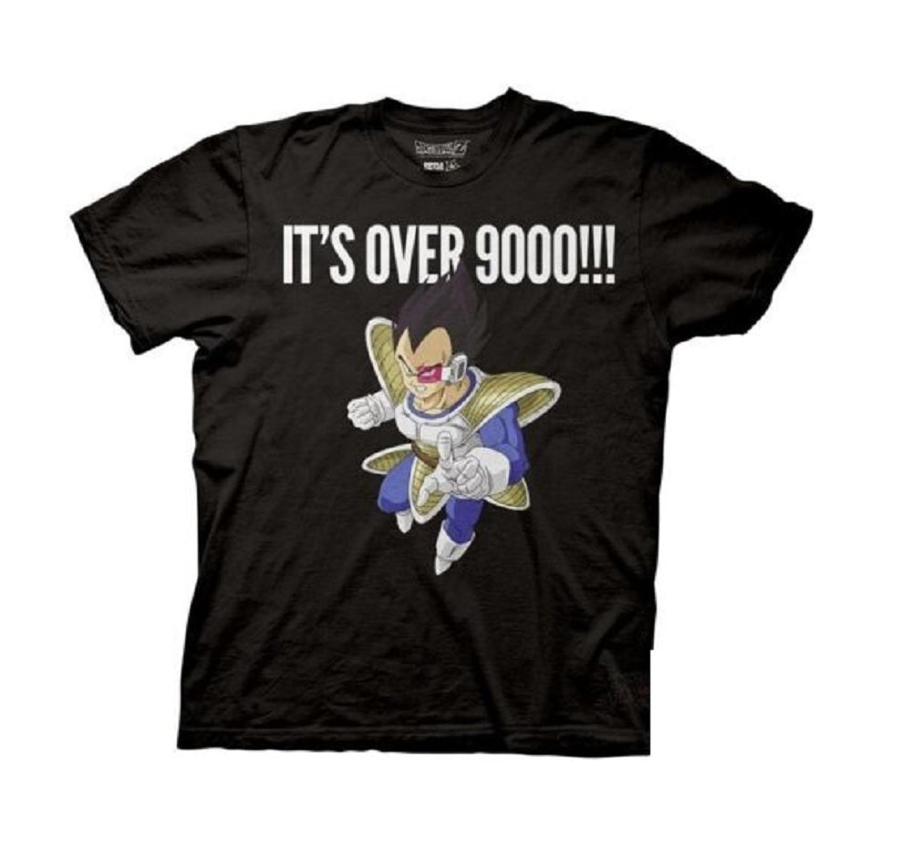 Dragon Ball Z Vageta It's Over 9000 Adult T-Shirt - Fundom