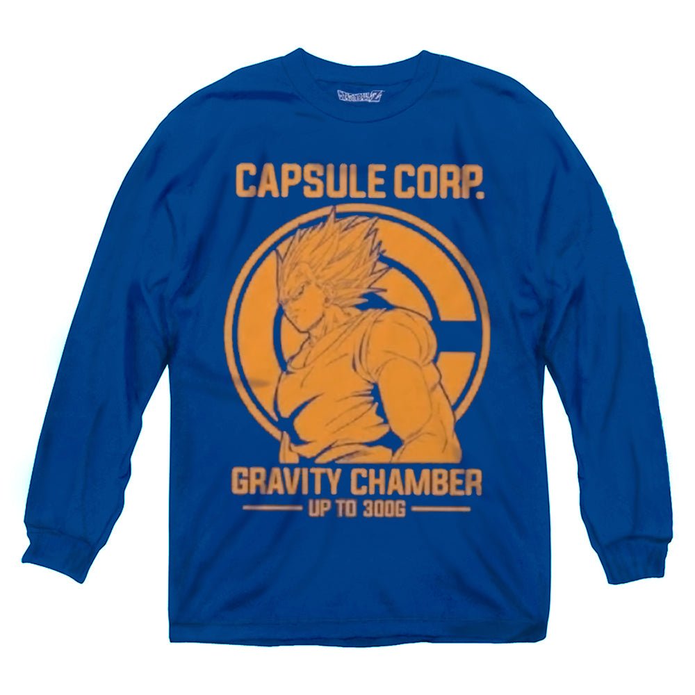 Dragon Ball Z Vegeta Capsule Corp Gravity Chamber Anime Adult Long Sleeve T-Shirt - Fundom