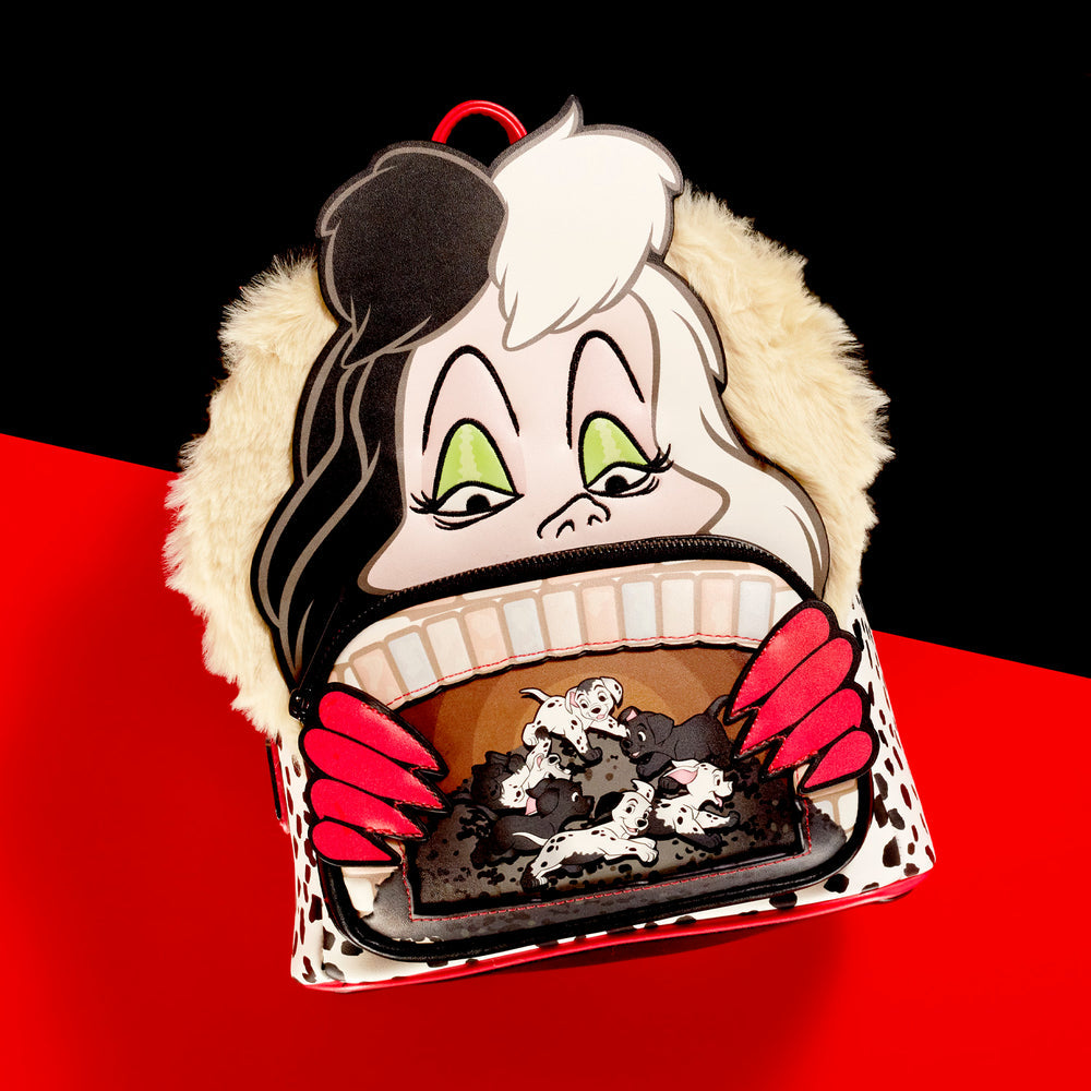 Loungefly Disney 101 Dalmatians Cruella de Vil Villains Scene Mini Backpack