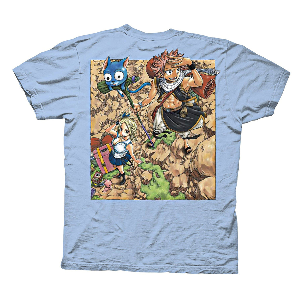 Fairy Tail - First Manga Cover and Logo Adult T-Shirt - Light Blue - Officially Licensed - Fundom